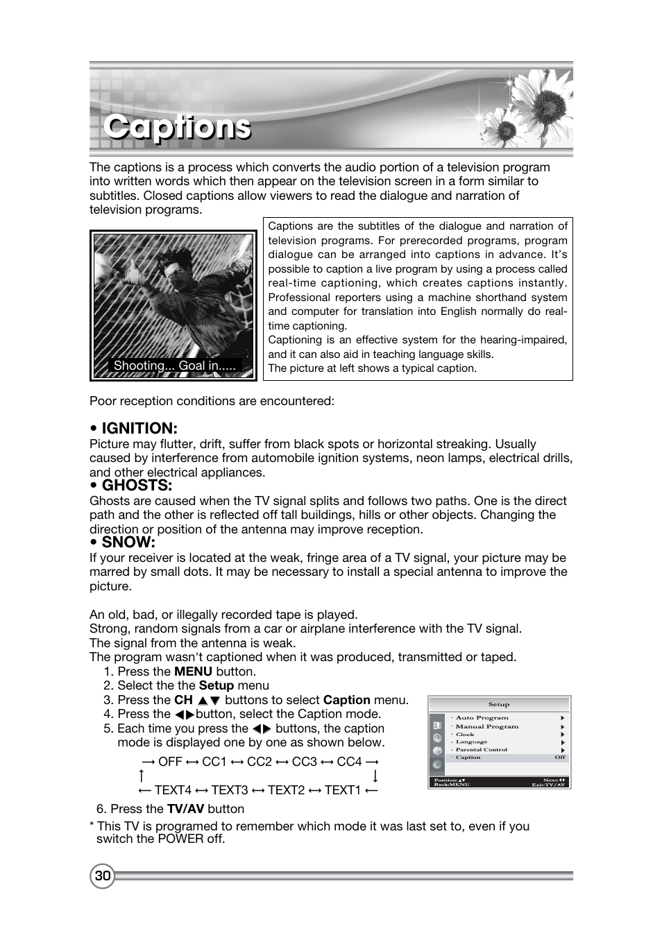 Captions | DiBoss LCD-TV LT-40H6MVH User Manual | Page 31 / 48