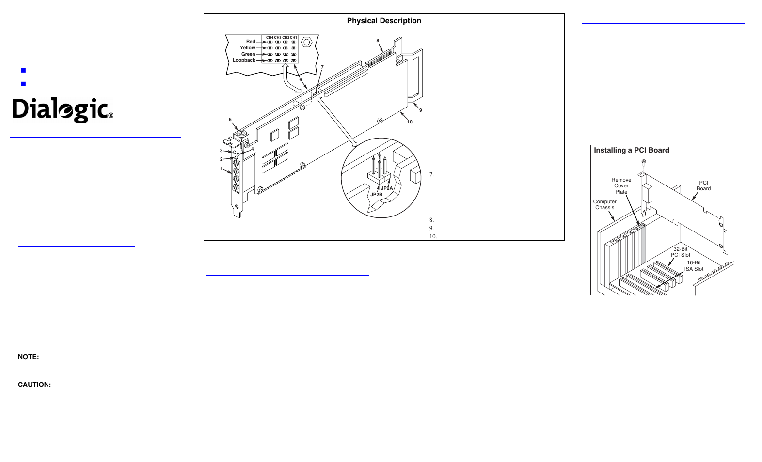 Dialogic DM/V1200A-4E1-PCI User Manual | 2 pages