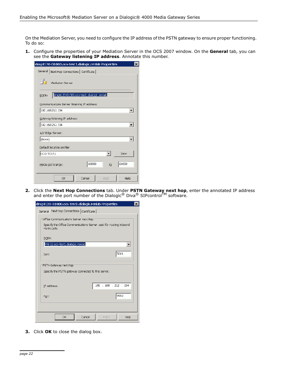 Dialogic 4000 User Manual | Page 22 / 32