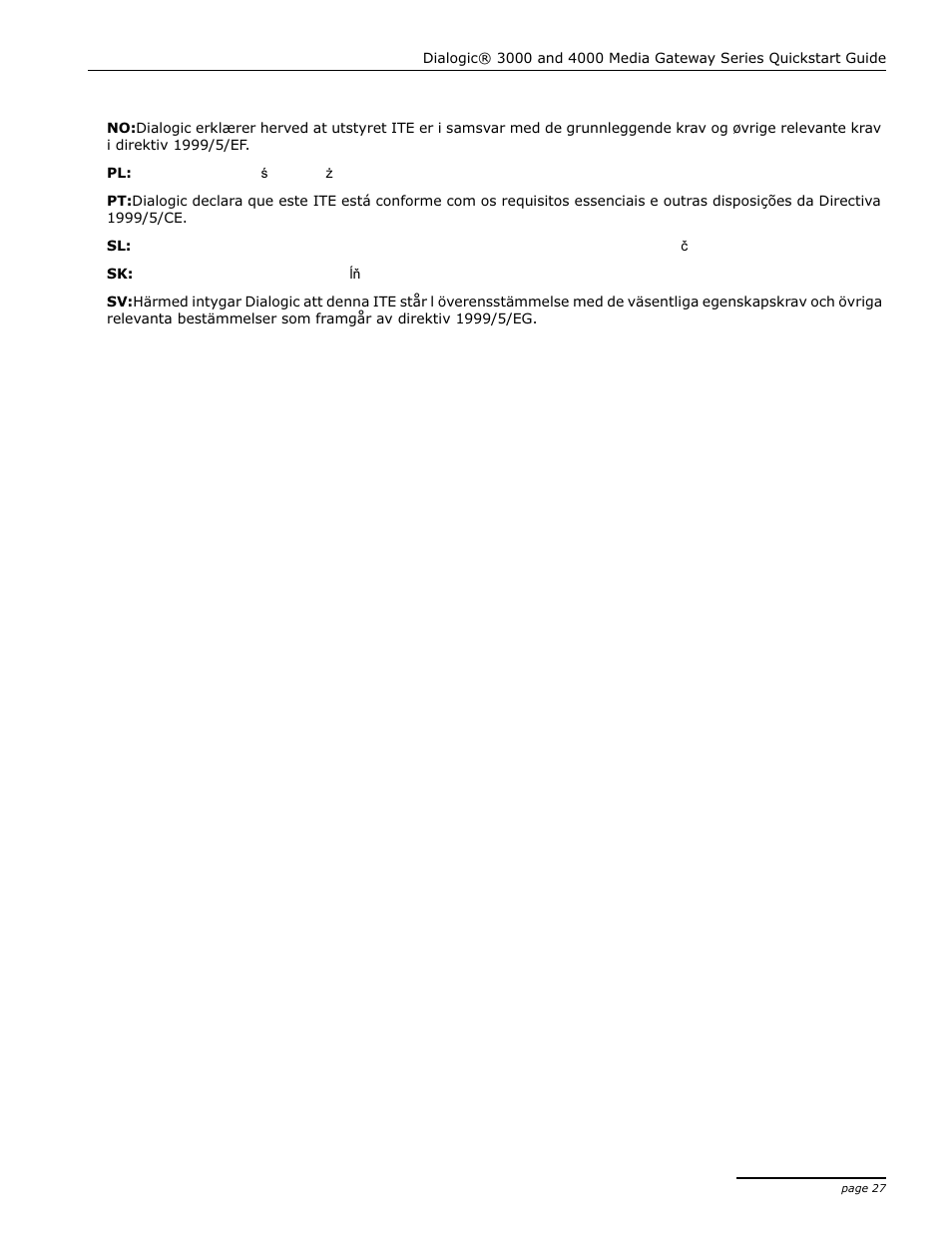 Dialogic 4000 User Manual | Page 27 / 32
