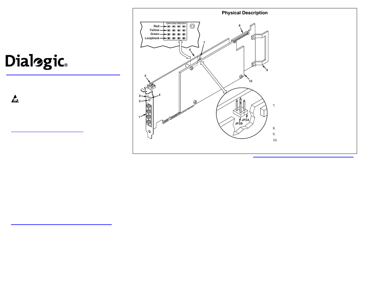 Dialogic DM/V1200-4E1-PCI User Manual | 2 pages
