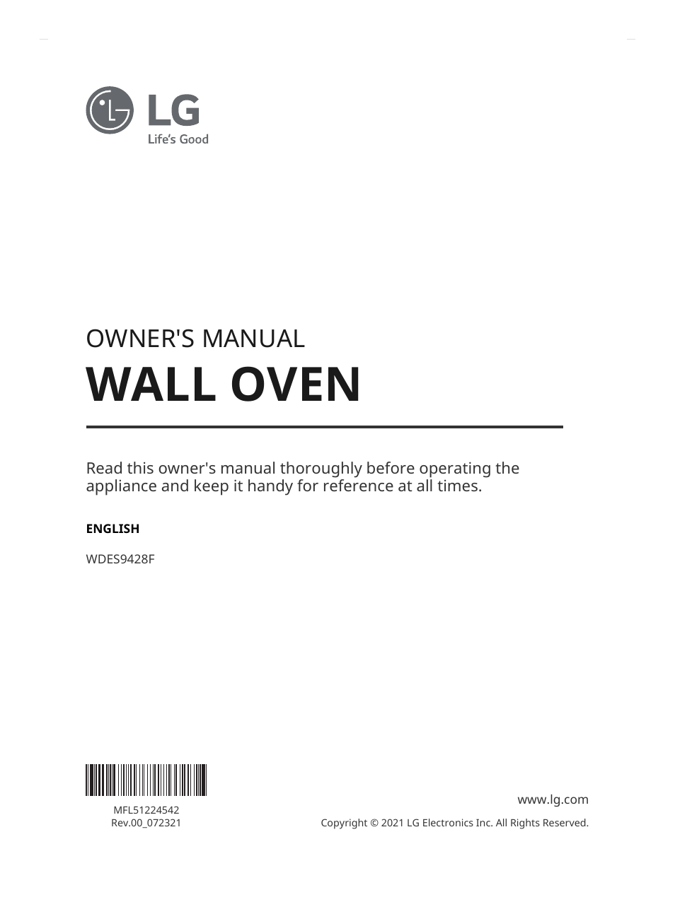 LG Studio 30 Inch Smart Double Electric Wall Oven Owners Guide User Manual | 140 pages