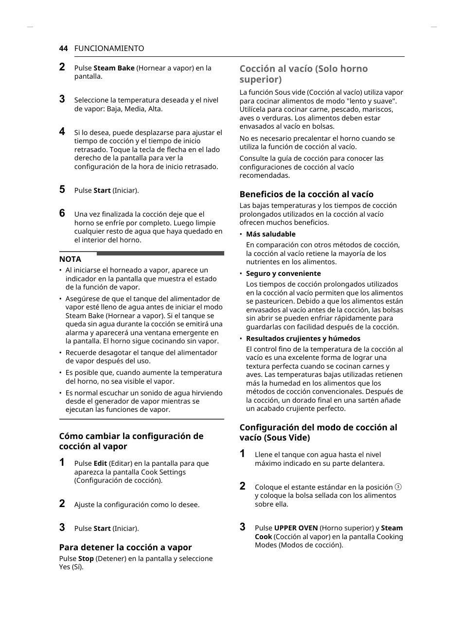 Cocción al vacío (solo horno superior) | LG Studio 30 Inch Smart Double Electric Wall Oven Owners Guide User Manual | Page 108 / 140