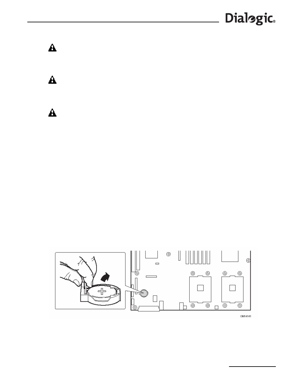 25 replacing the back-up battery | Dialogic SS7G21 User Manual | Page 67 / 91