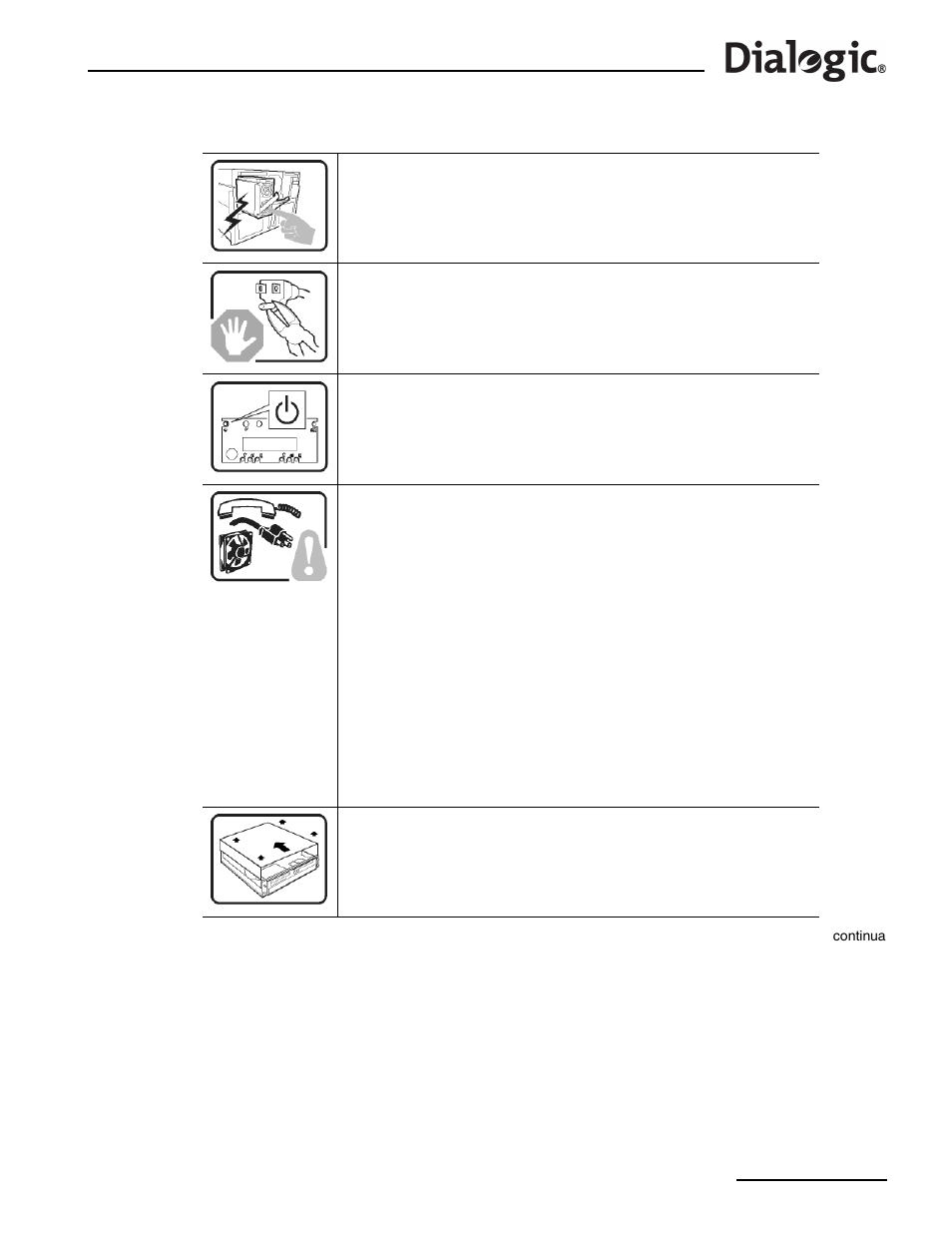 4 avvertenza: italiano | Dialogic SS7G21 User Manual | Page 75 / 91