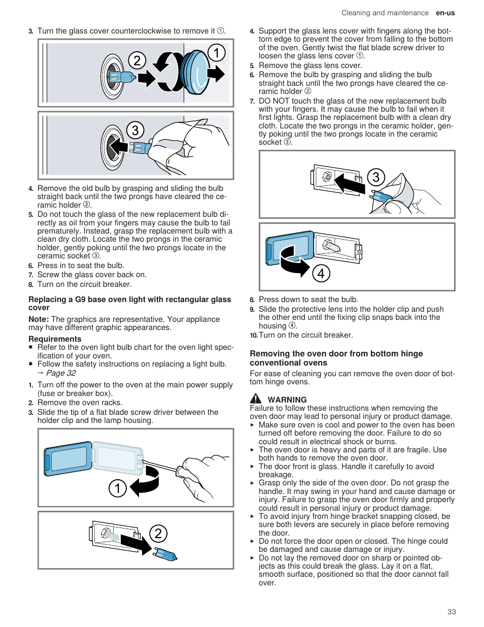 Bosch 500 Series 30 Inch Double Speed Combination Electric Wall Oven Use and Care Manual User Manual | Page 33 / 96