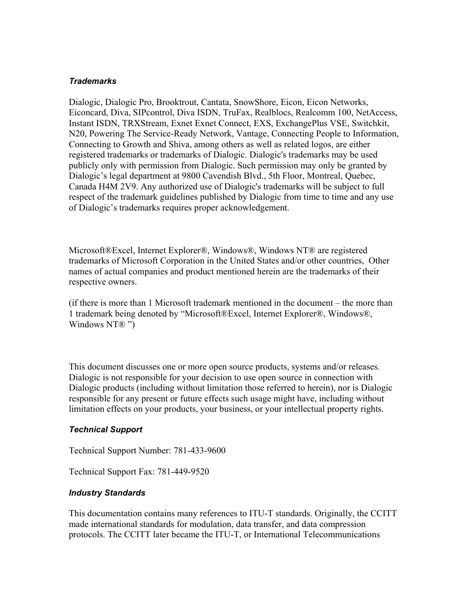 Dialogic INTEGRATED MEDIA GATEWAYS 1010 User Manual | Page 4 / 73