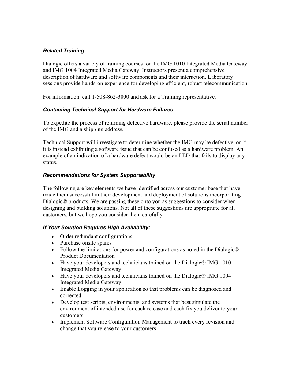 Dialogic INTEGRATED MEDIA GATEWAYS 1010 User Manual | Page 6 / 73