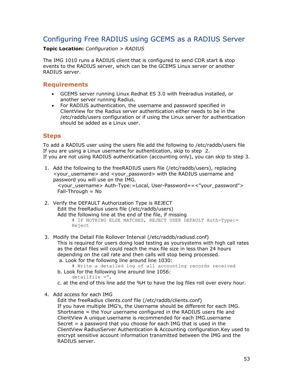 Requirements, Steps | Dialogic INTEGRATED MEDIA GATEWAYS 1010 User Manual | Page 63 / 73