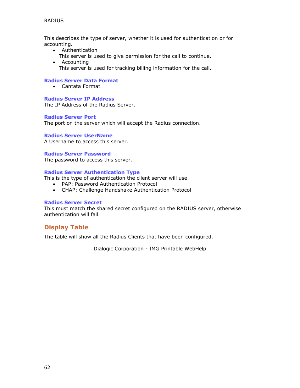 Display table | Dialogic INTEGRATED MEDIA GATEWAYS 1010 User Manual | Page 72 / 73