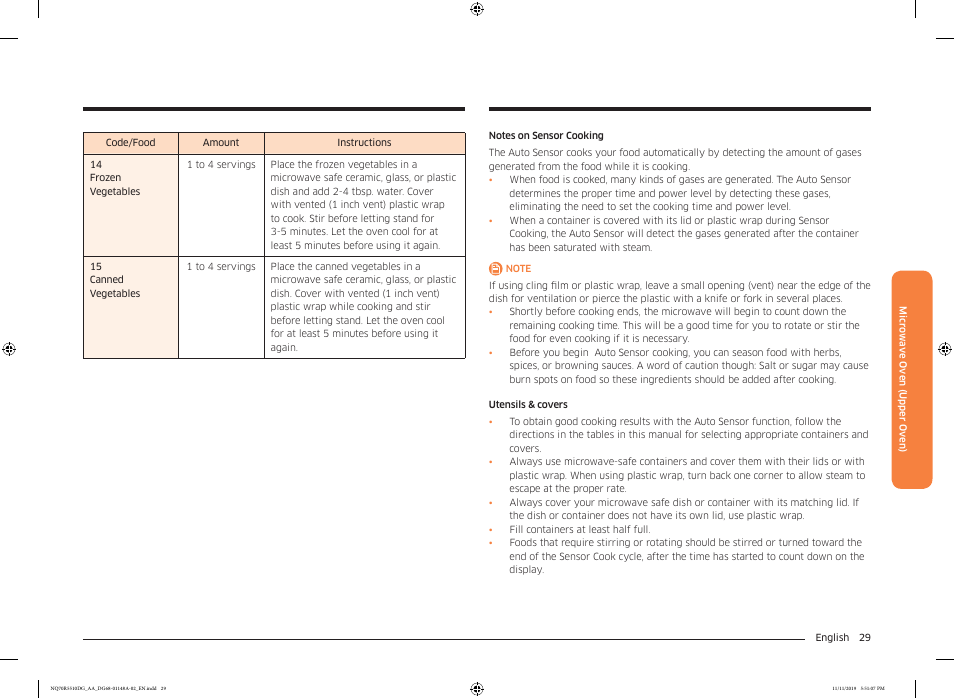 Samsung 30 Inch Microwave Combination Smart Wall Oven Owner Manual User Manual | Page 29 / 180