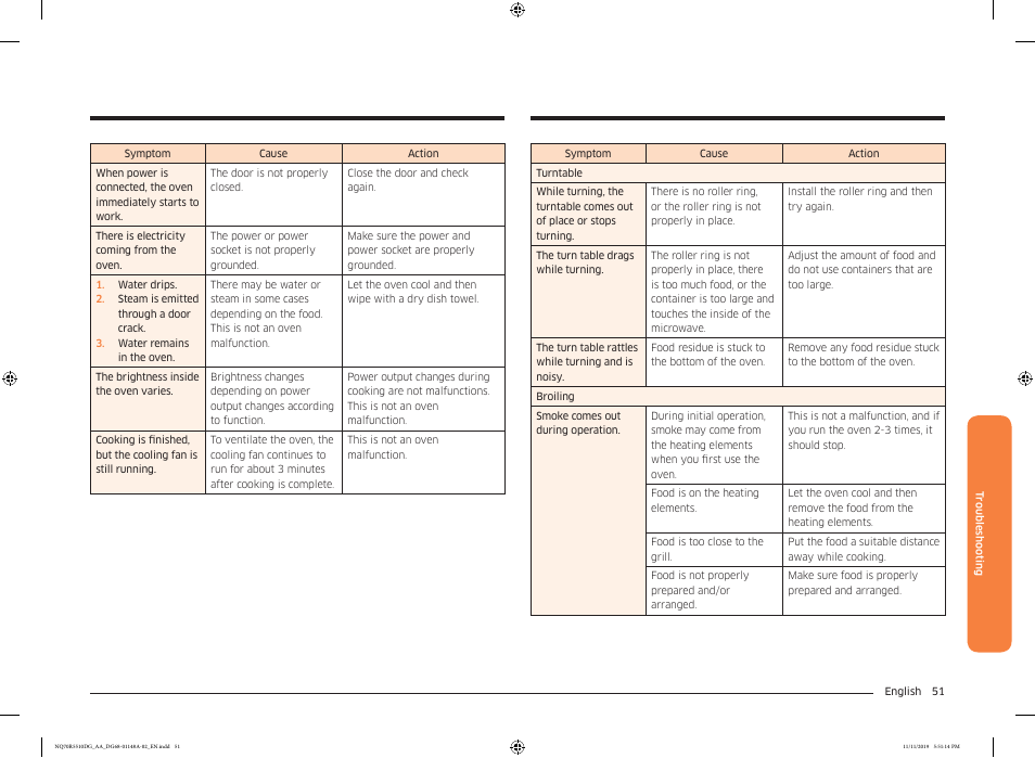 Samsung 30 Inch Microwave Combination Smart Wall Oven Owner Manual User Manual | Page 51 / 180