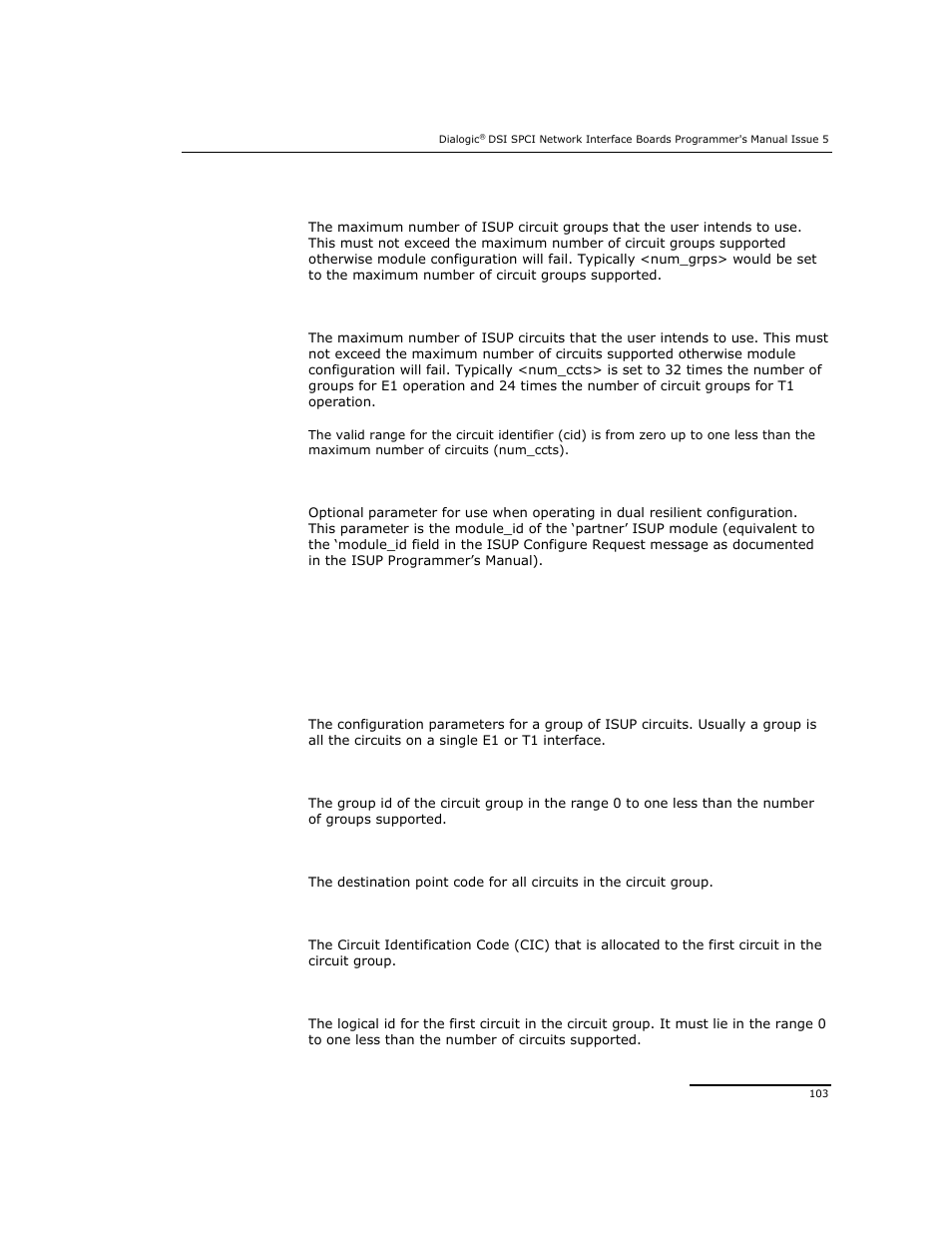 Dialogic DSI SPCI Network Interface Boards User Manual | Page 103 / 111