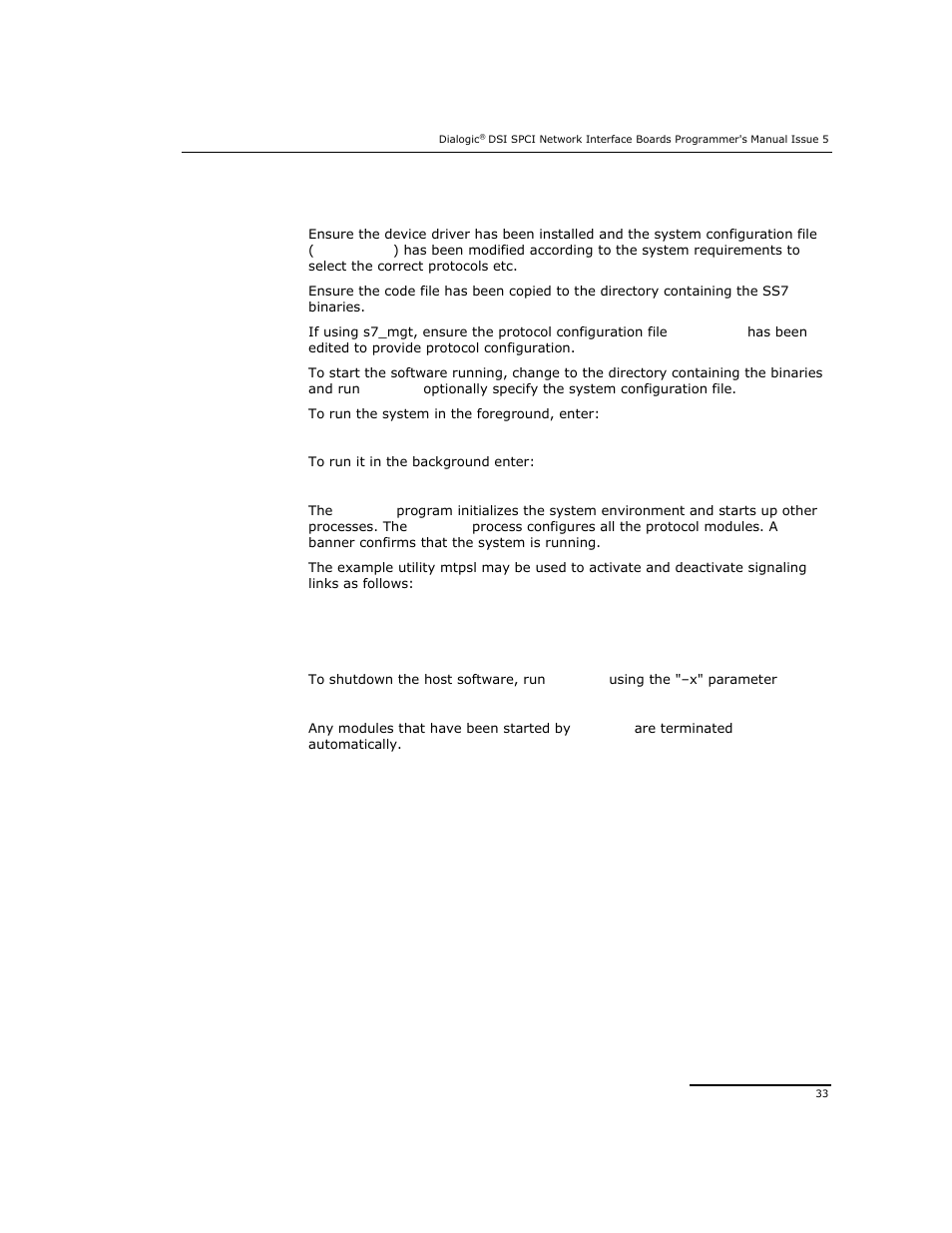 2 program execution under linux | Dialogic DSI SPCI Network Interface Boards User Manual | Page 33 / 111