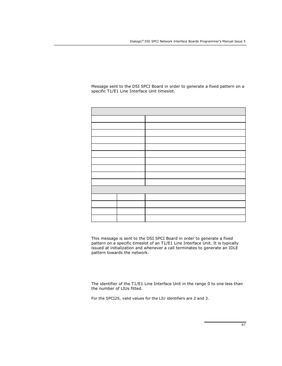 8 fixed data output request | Dialogic DSI SPCI Network Interface Boards User Manual | Page 67 / 111