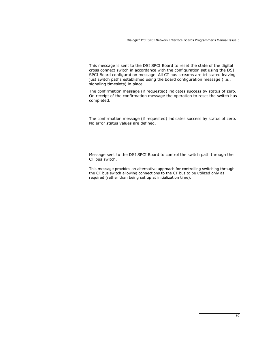 10 ct bus connect request | Dialogic DSI SPCI Network Interface Boards User Manual | Page 69 / 111