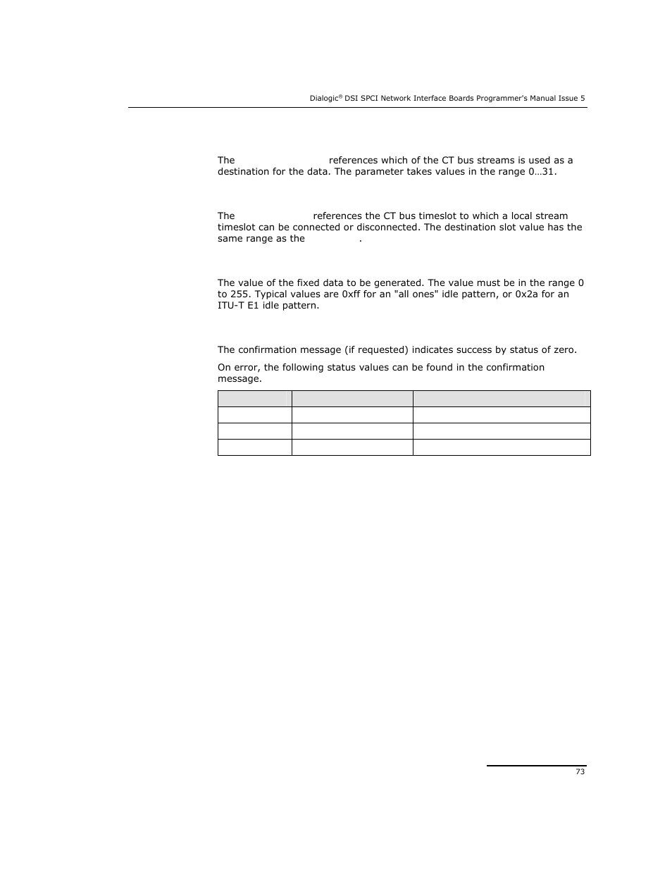 Dialogic DSI SPCI Network Interface Boards User Manual | Page 73 / 111