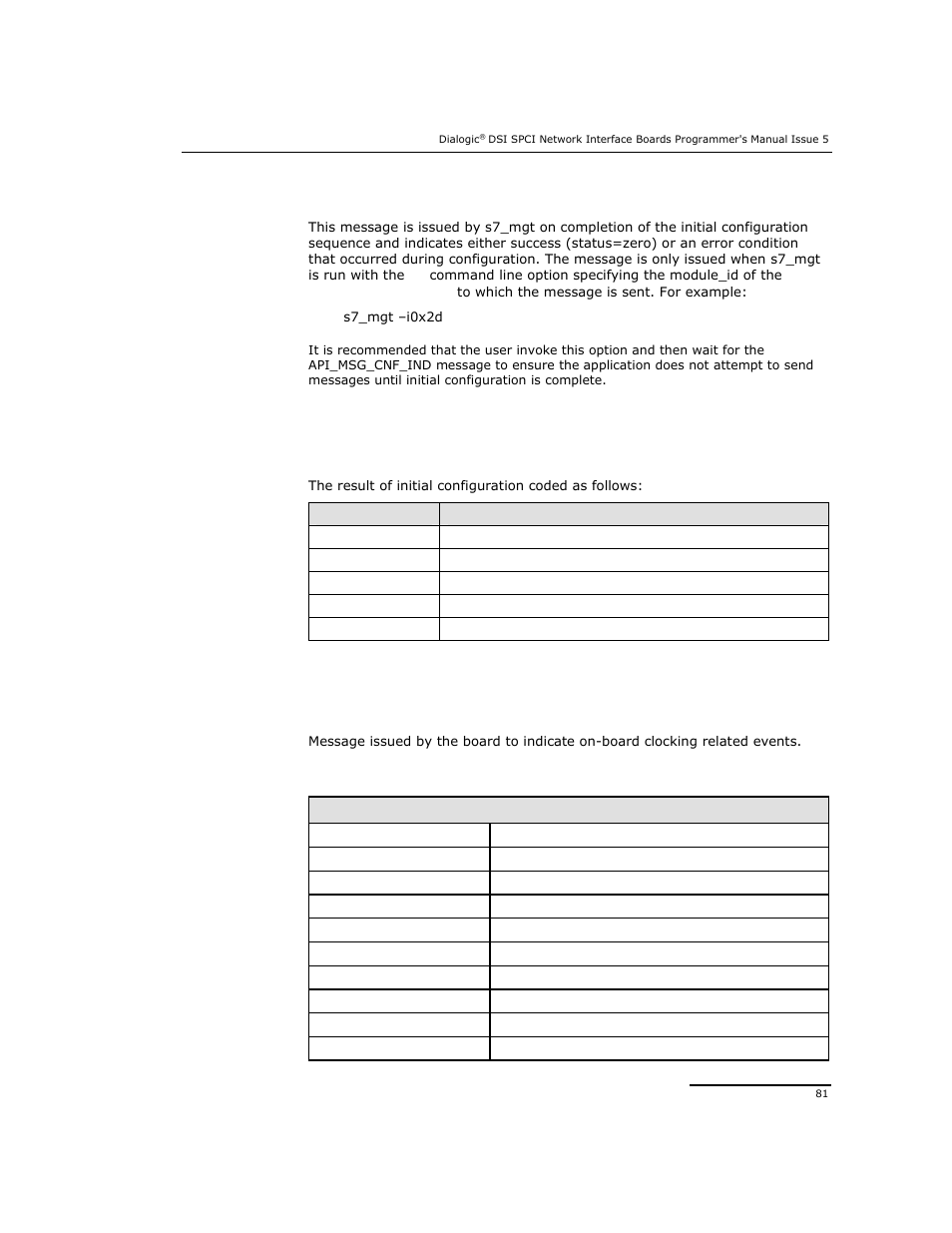 3 clock event indication | Dialogic DSI SPCI Network Interface Boards User Manual | Page 81 / 111