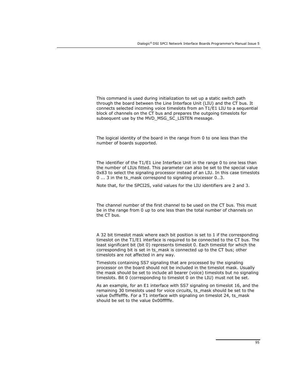 Dialogic DSI SPCI Network Interface Boards User Manual | Page 95 / 111