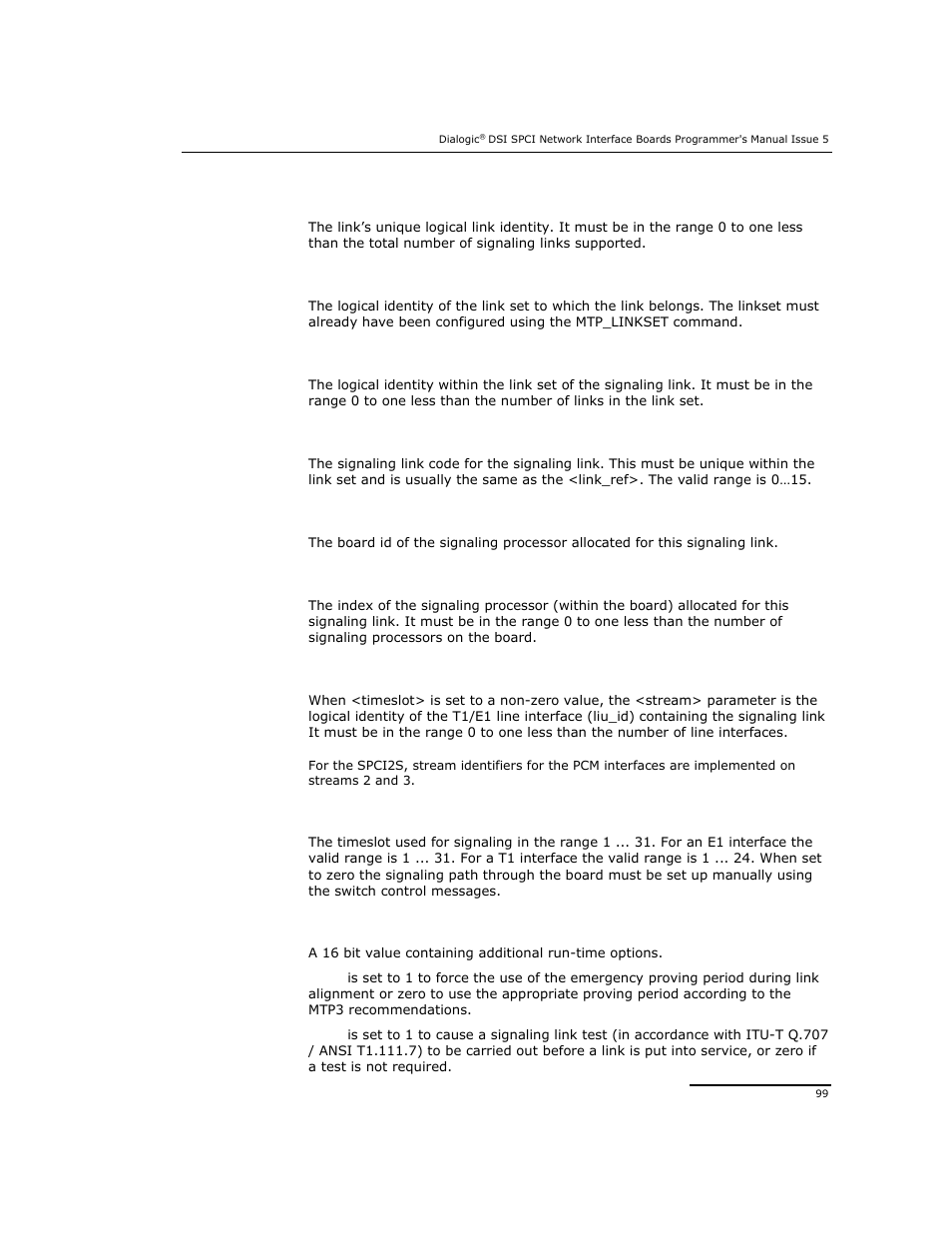 Dialogic DSI SPCI Network Interface Boards User Manual | Page 99 / 111