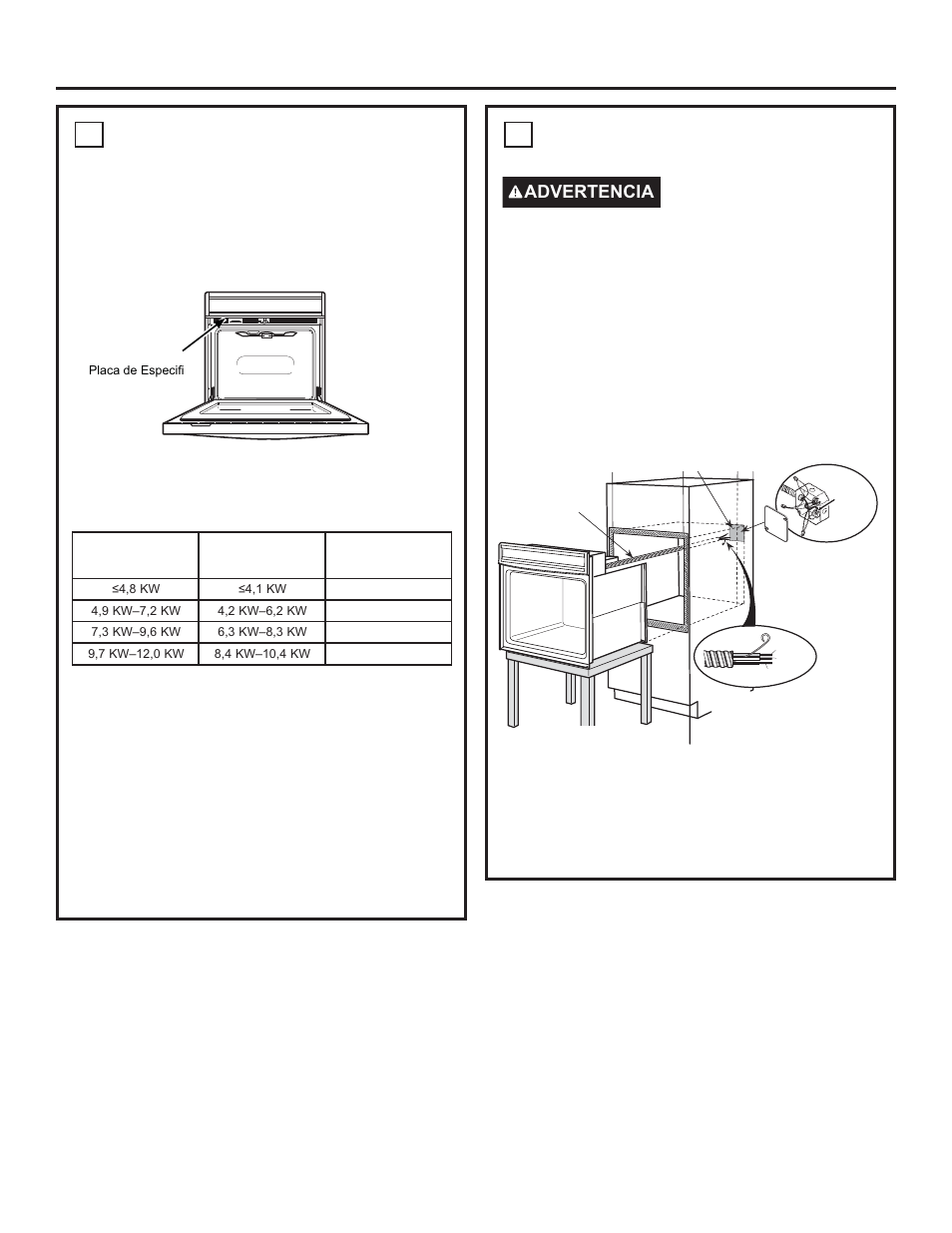 Instrucciones de instalación, 4 requisitos eléctricos (cont.), Realice las conexiones eléctricas | Advertencia | Monogram Statement Series 30 Inch Single Steam Electric Wall Oven Install Guide User Manual | Page 26 / 30