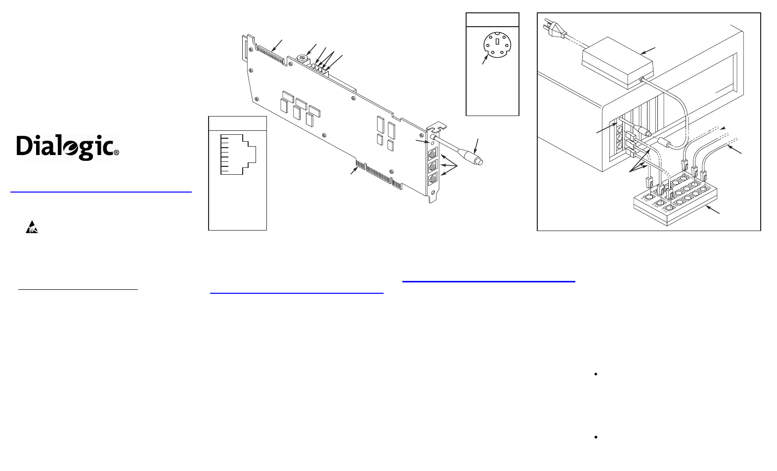 Dialogic Switching Board DI0408LSAR2 User Manual | 2 pages