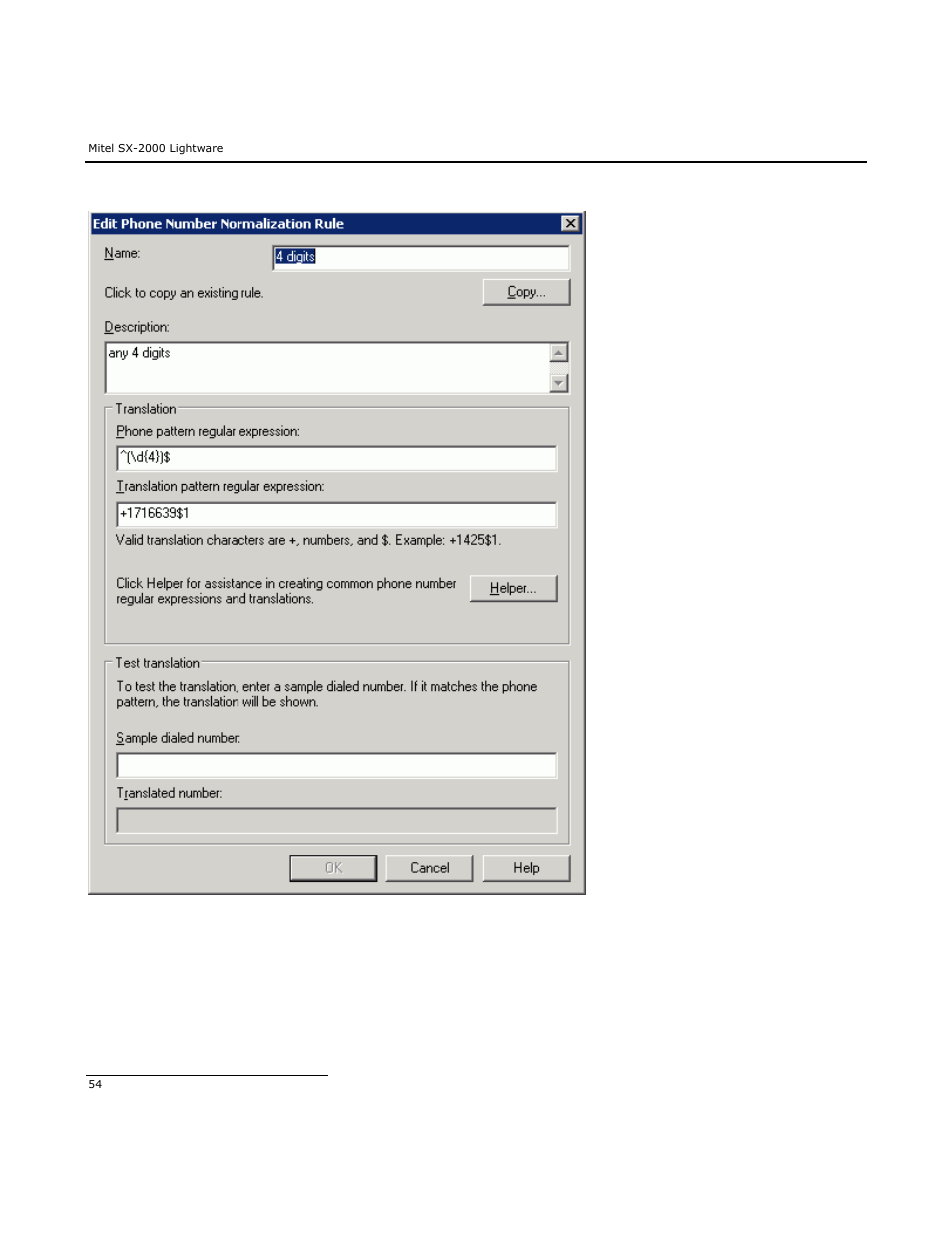 Dialogic Mitel SX-2000 User Manual | Page 54 / 70