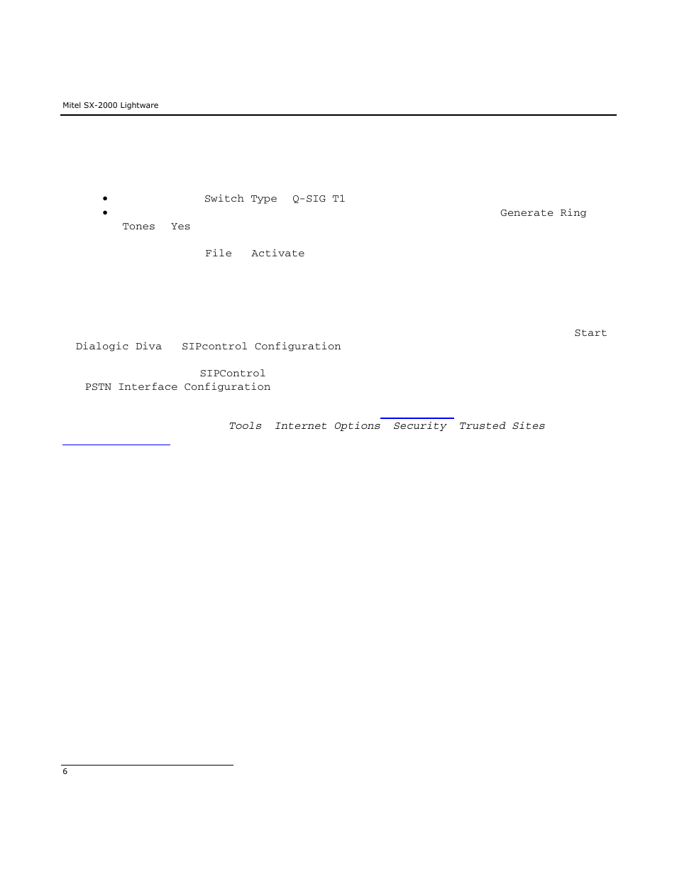 Dialogic Mitel SX-2000 User Manual | Page 6 / 70