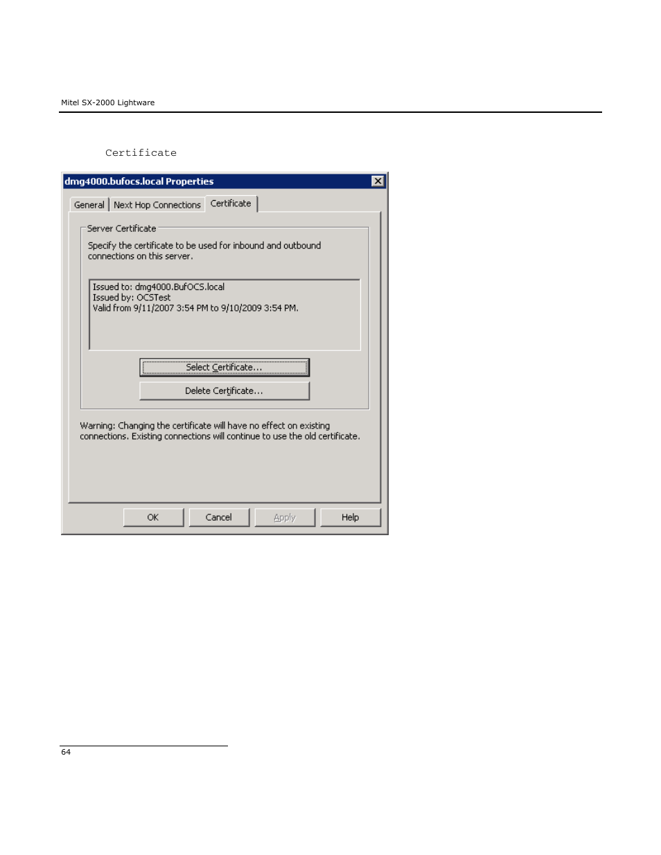 Testing the validation matrix | Dialogic Mitel SX-2000 User Manual | Page 64 / 70