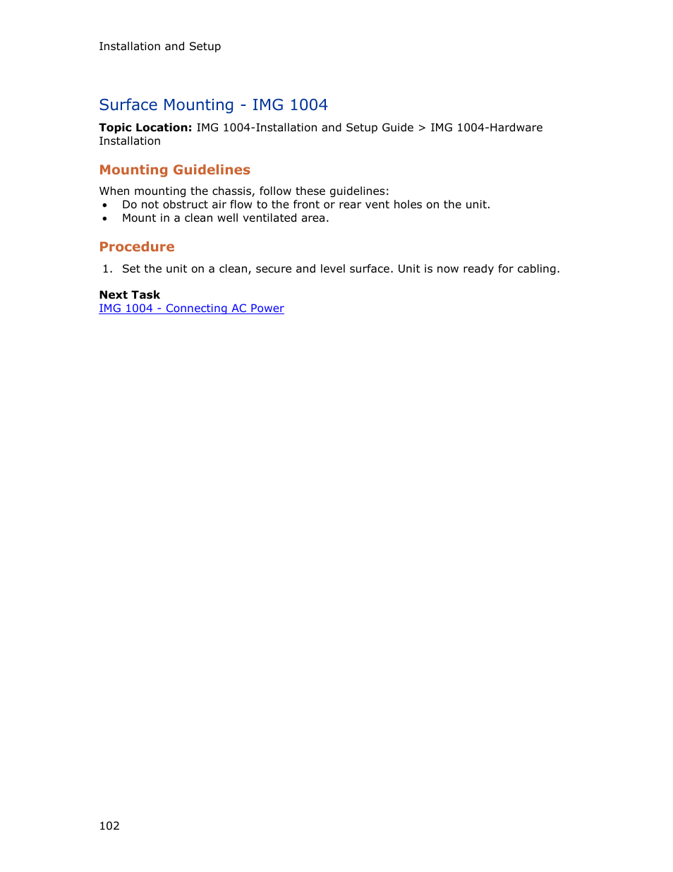 Surface mounting - img 1004 | Dialogic IMG 1004 User Manual | Page 110 / 169