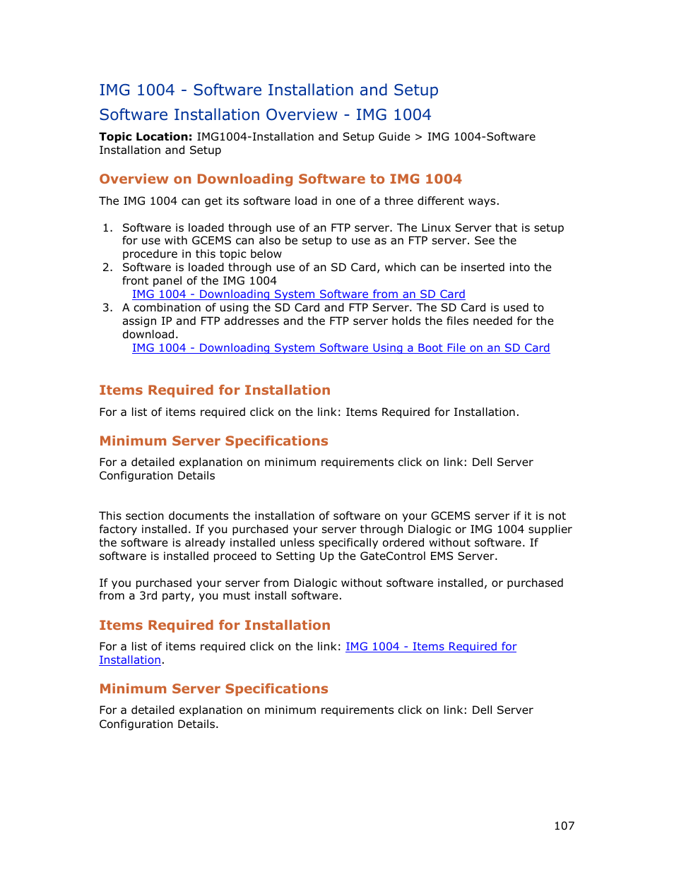 Img 1004 - software installation and setup, Software installation overview - img 1004 | Dialogic IMG 1004 User Manual | Page 115 / 169