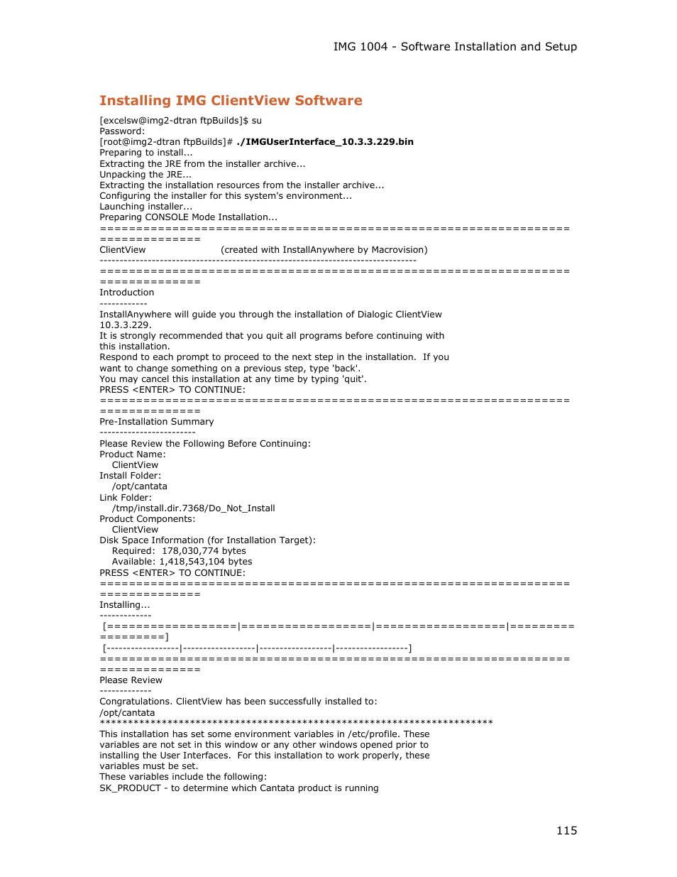 Installing img clientview software | Dialogic IMG 1004 User Manual | Page 123 / 169