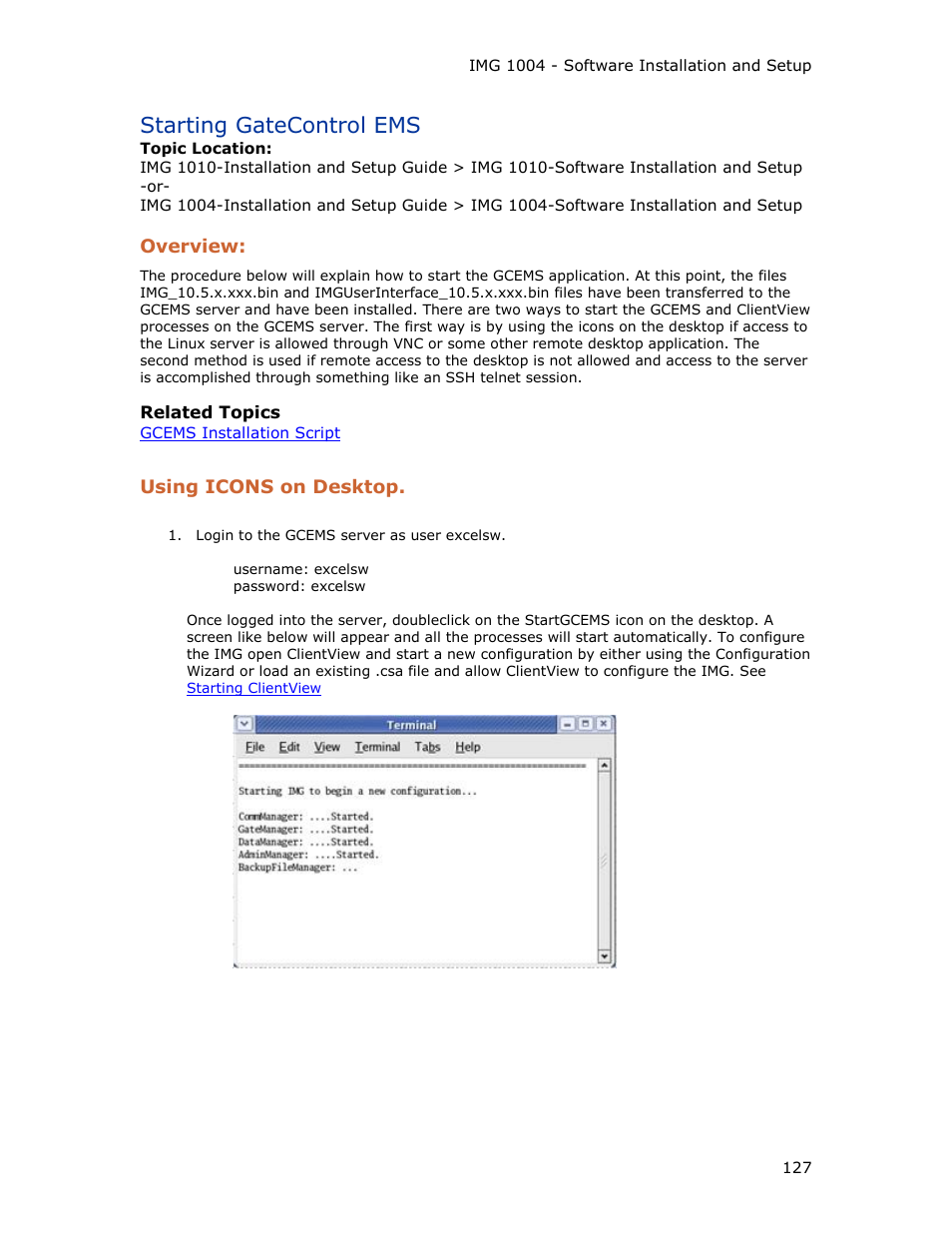 Starting gatecontrol ems | Dialogic IMG 1004 User Manual | Page 135 / 169