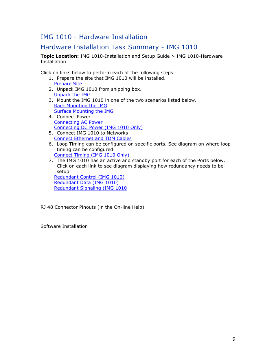 Img 1010 - hardware installation, Hardware installation task summary - img 1010 | Dialogic IMG 1004 User Manual | Page 17 / 169