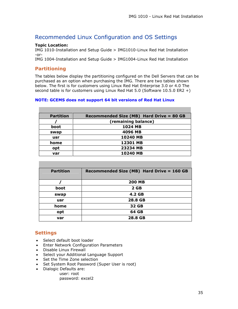 Recommended linux configuration and os settings | Dialogic IMG 1004 User Manual | Page 43 / 169