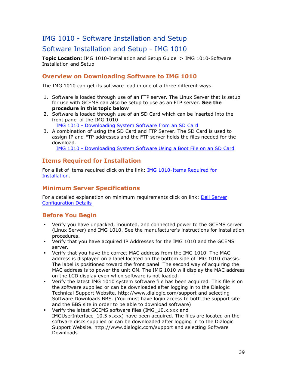 Img 1010 - software installation and setup, Software installation and setup - img 1010 | Dialogic IMG 1004 User Manual | Page 47 / 169