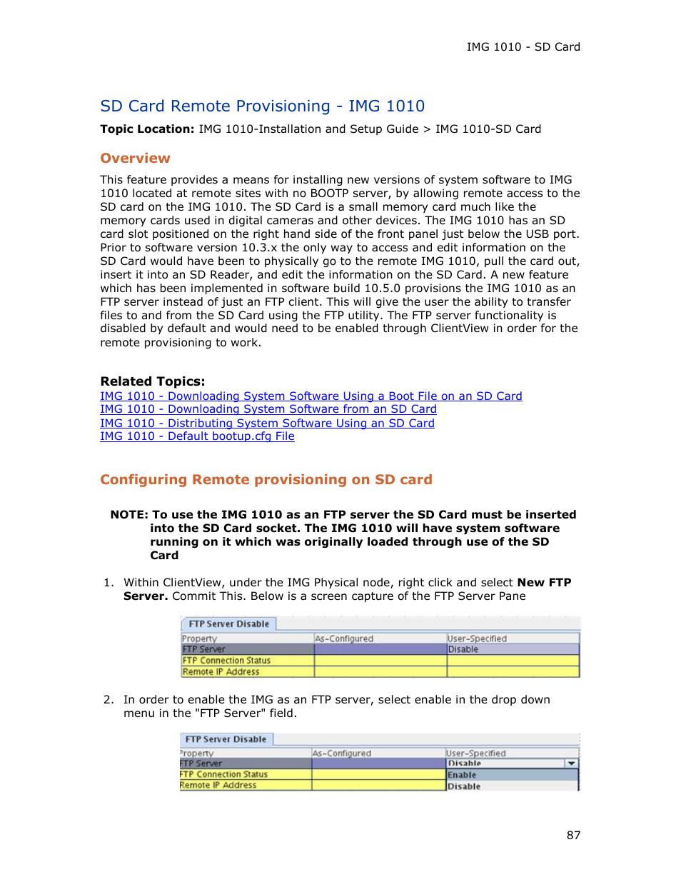 Sd card remote provisioning - img 1010 | Dialogic IMG 1004 User Manual | Page 95 / 169