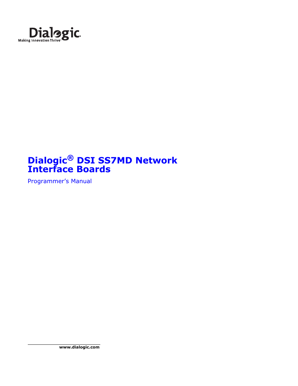 Dialogic DSI SS7MD User Manual | 191 pages