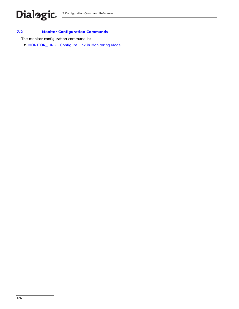 2 monitor configuration commands, Monitor configuration commands | Dialogic DSI SS7MD User Manual | Page 126 / 191