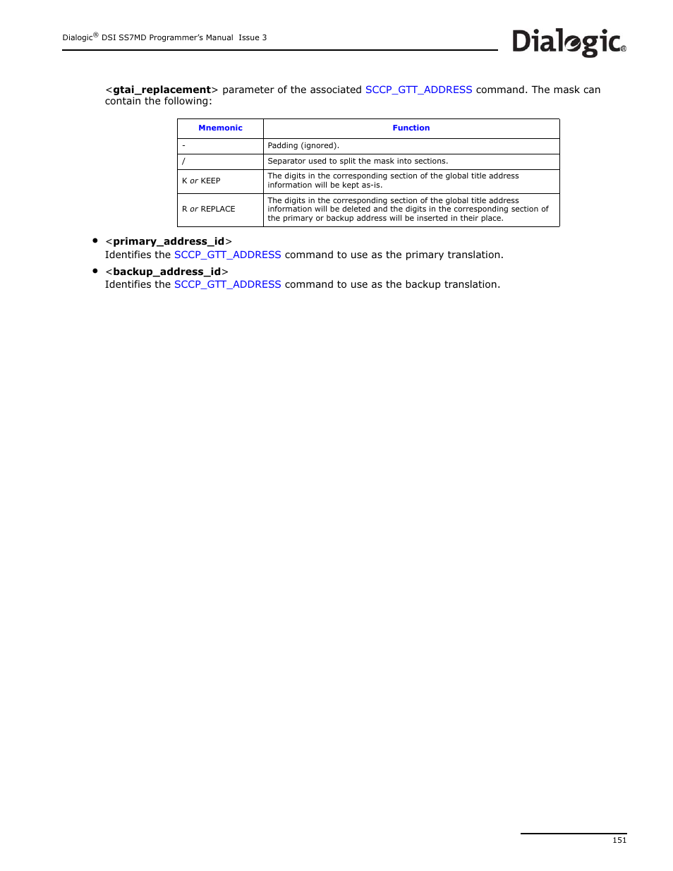 Dialogic DSI SS7MD User Manual | Page 151 / 191