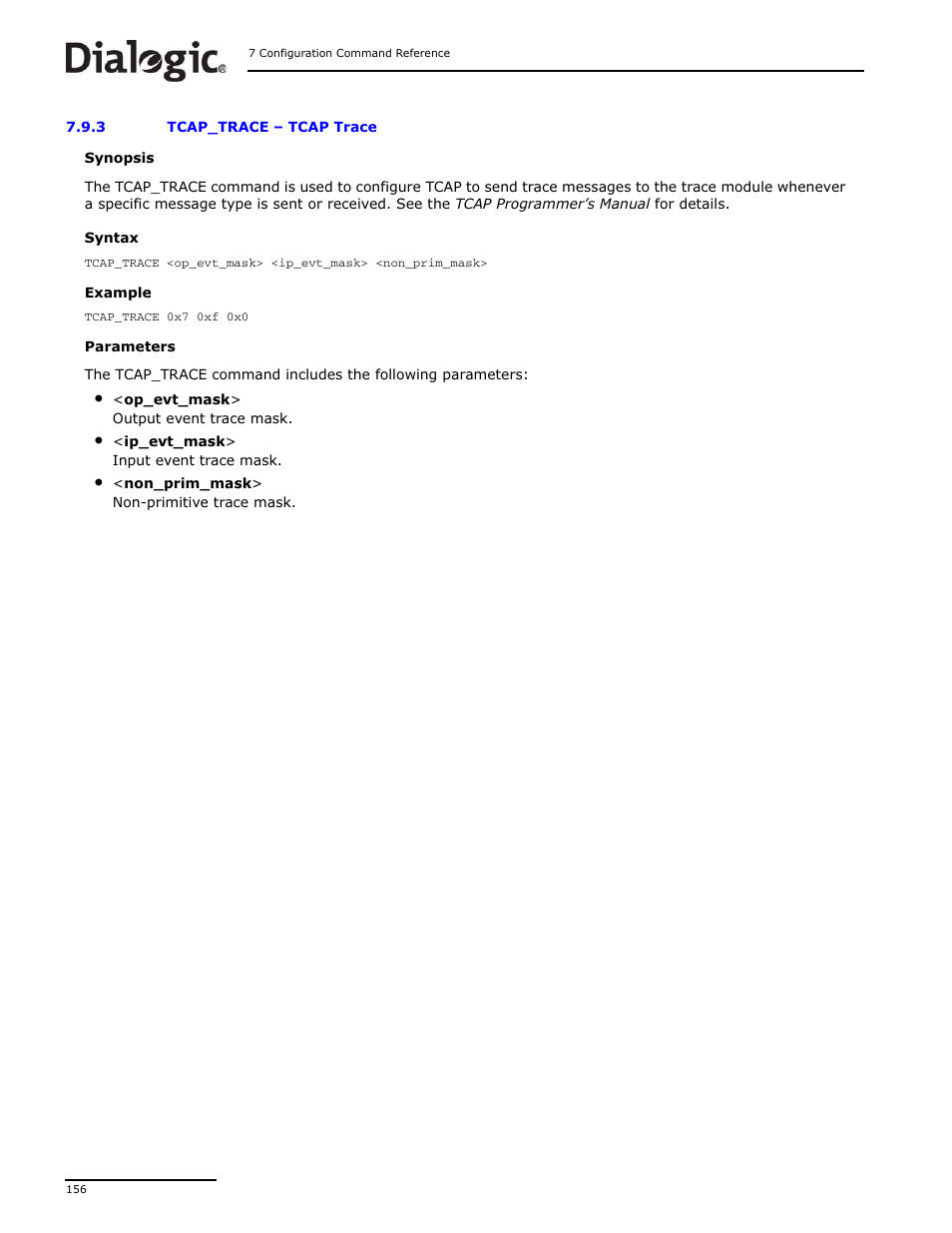 3 tcap_trace, Tcap_trace, Tcap trace | Dialogic DSI SS7MD User Manual | Page 156 / 191