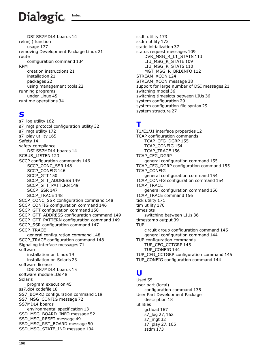 Dialogic DSI SS7MD User Manual | Page 190 / 191