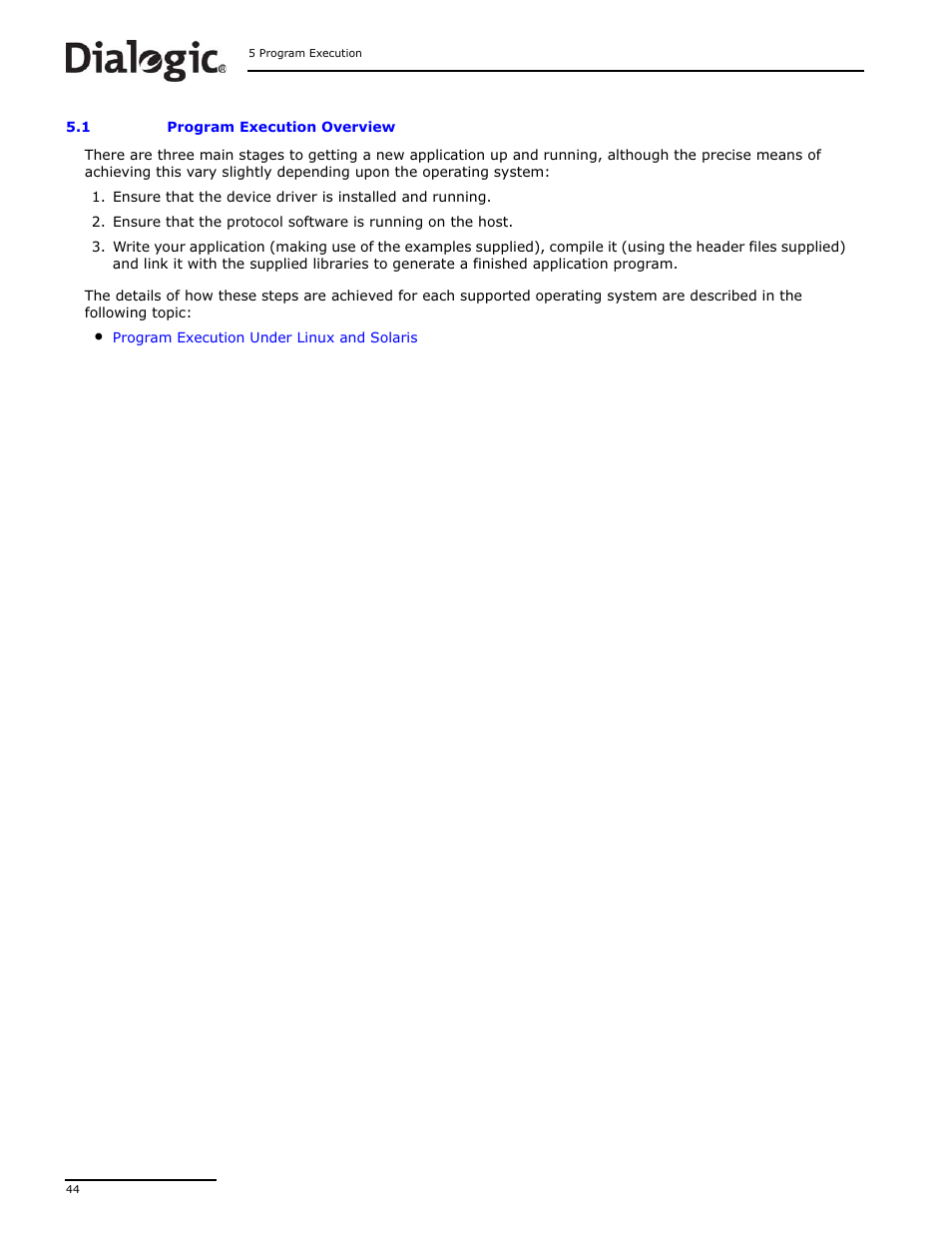 1 program execution overview, Program execution overview | Dialogic DSI SS7MD User Manual | Page 44 / 191