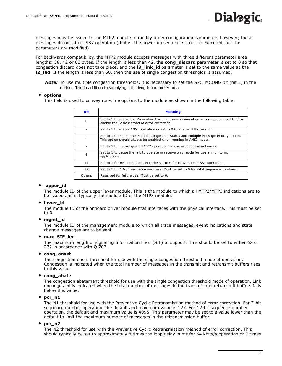 Dialogic DSI SS7MD User Manual | Page 73 / 191