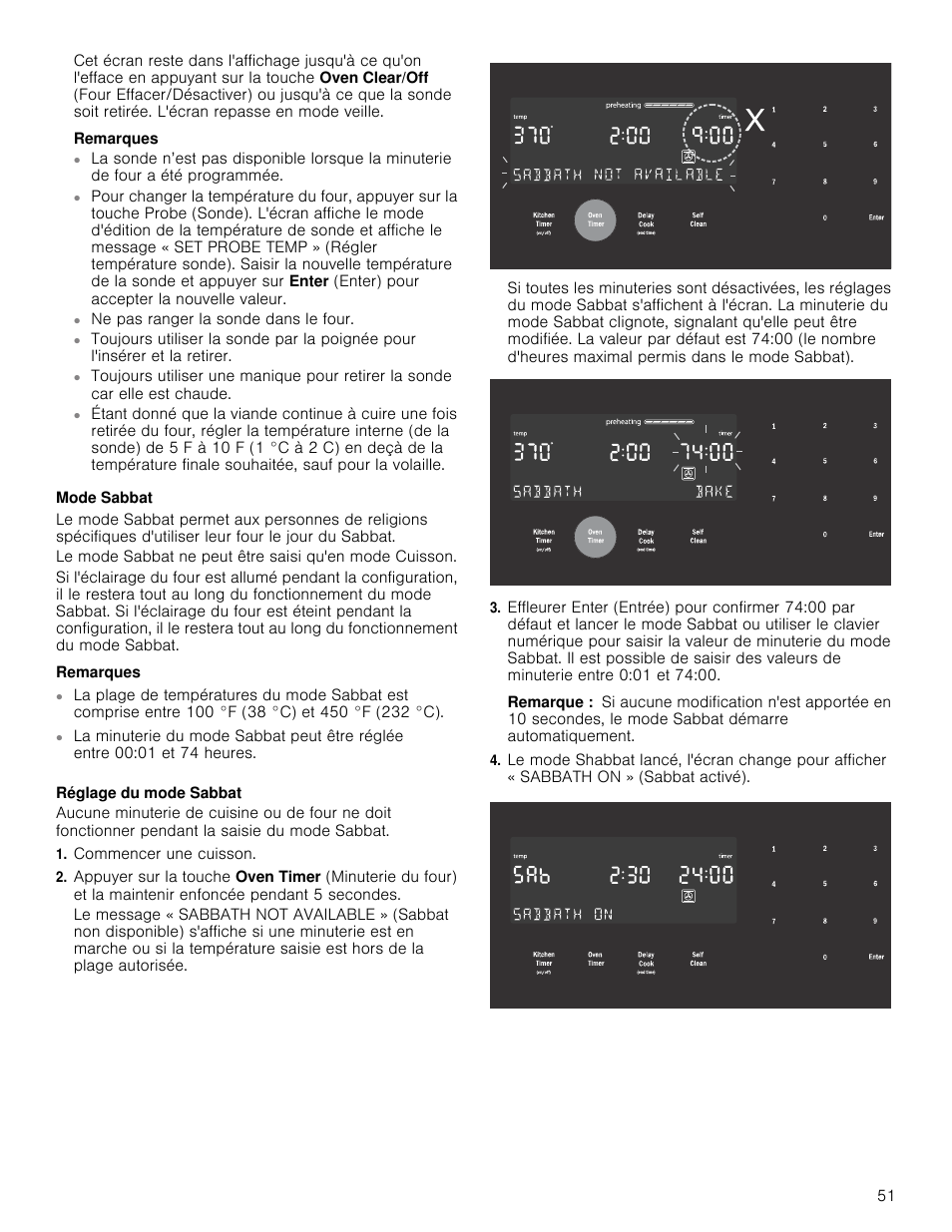 Remarques, Mode sabbat, Commencer une cuisson | Remarque | Bosch 800 Series 30 Inch Double Speed Combination Smart Electric Wall Oven Owners Manual User Manual | Page 51 / 76