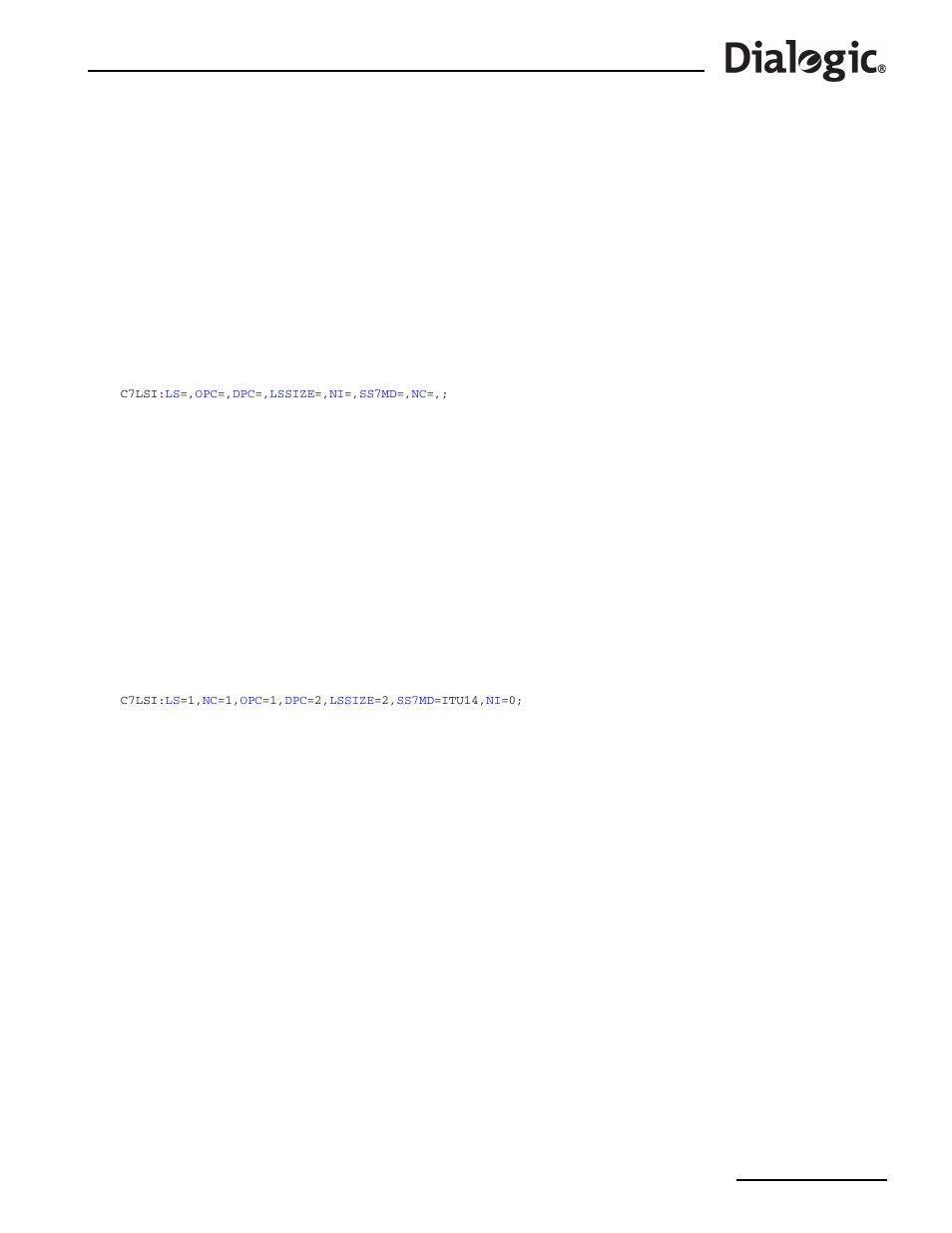 1 c7lsi, C7lsi – ccs ss7 link set initiate, C7lsi | Ccs ss7 link set initiate | Dialogic SS7G2X User Manual | Page 67 / 170