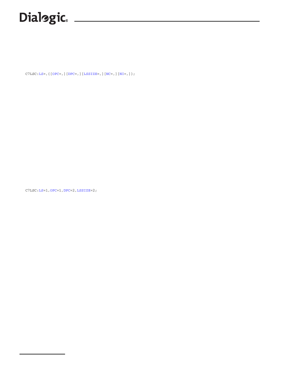 2 c7lsc, C7lsc – ccs ss7 link set change, C7lsc | Ccs ss7 link set change | Dialogic SS7G2X User Manual | Page 68 / 170