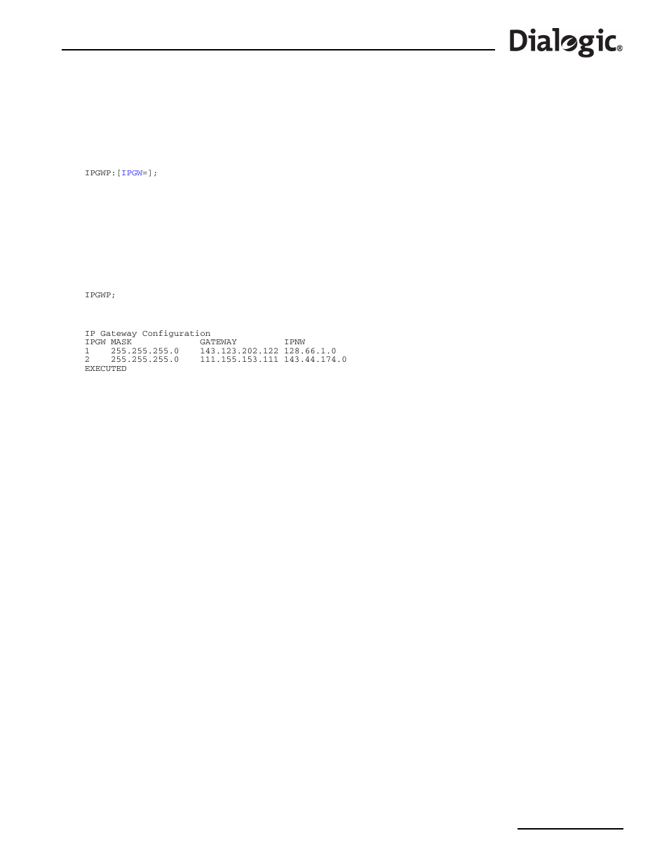 5 ipgwp, Ipgwp – internet protocol gateway print, Ipgwp | Internet protocol gateway print | Dialogic SS7G2X User Manual | Page 79 / 170