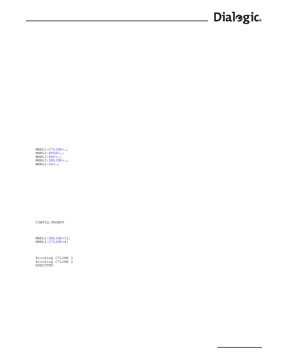 1 mnbli, Mnbli – maintenance blocking initiate, Mnbli | Maintenance blocking initiate | Dialogic SS7G2X User Manual | Page 85 / 170