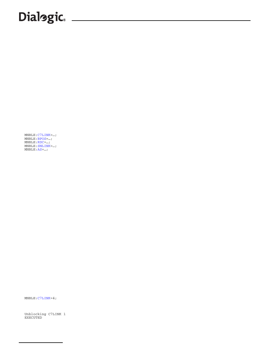 2 mnble, Mnble – maintenance blocking end, Mnble | Maintenance blocking end | Dialogic SS7G2X User Manual | Page 86 / 170